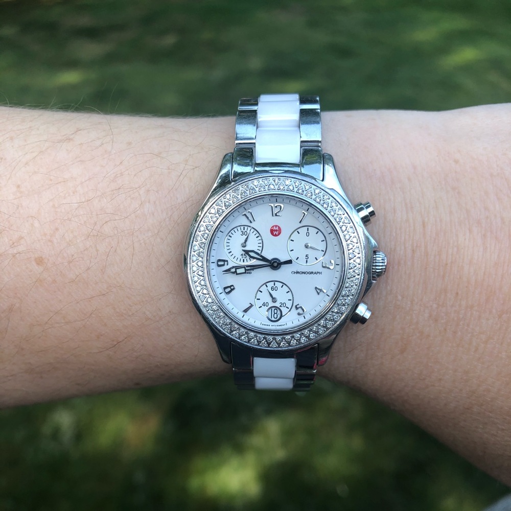 Michele Tahitian White Ceramic Watch